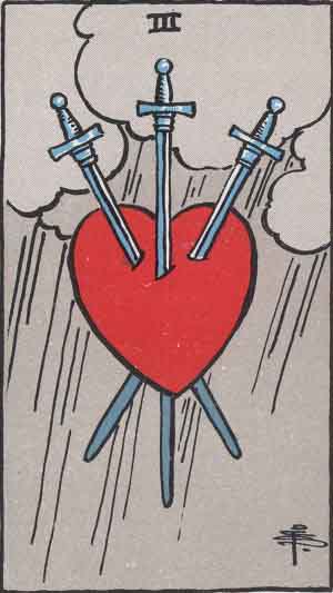 Three of Swords tarot card